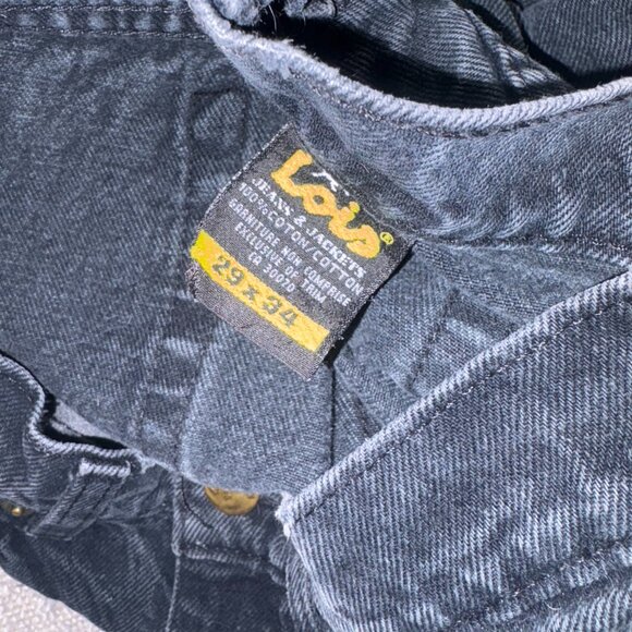 Vintage Lois Black Jeans 29 x 34" - Picture 6 of 12